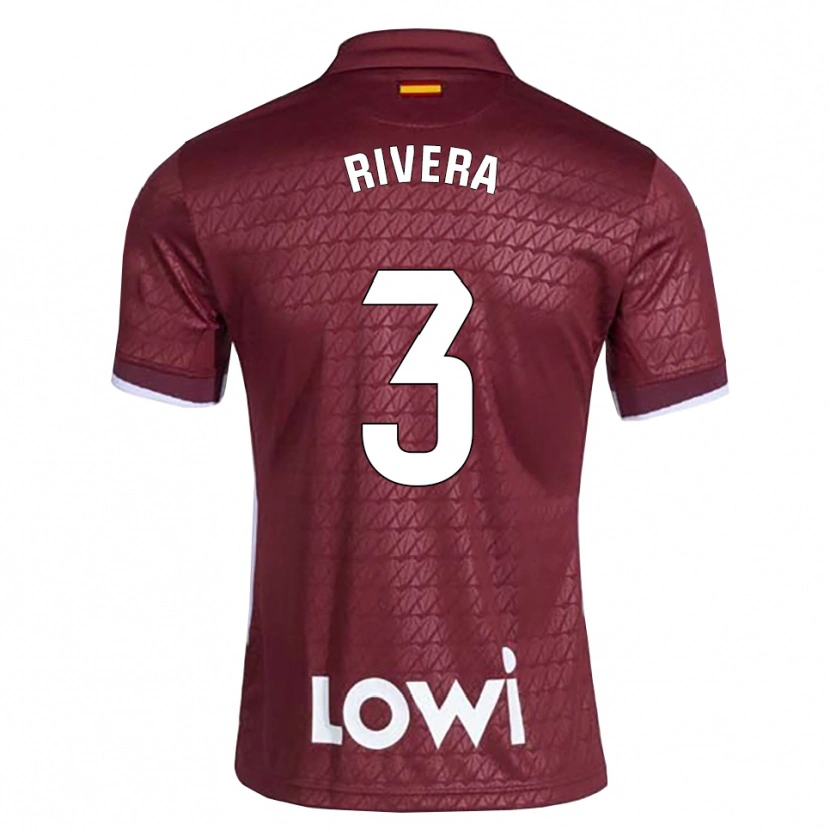 Danxen Mulher Camisola Gorka Rivera #3 Vermelho Escuro Branco Alternativa 2026/27 Camisa