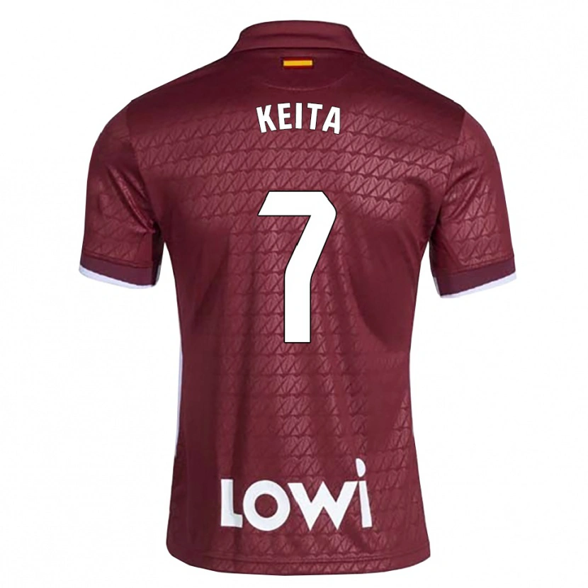 Danxen Mulher Camisola Abdoulaye Keita #7 Vermelho Escuro Branco Alternativa 2026/27 Camisa