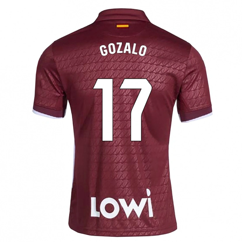 Danxen Mulher Camisola Marcos Gozalo #17 Vermelho Escuro Branco Alternativa 2026/27 Camisa