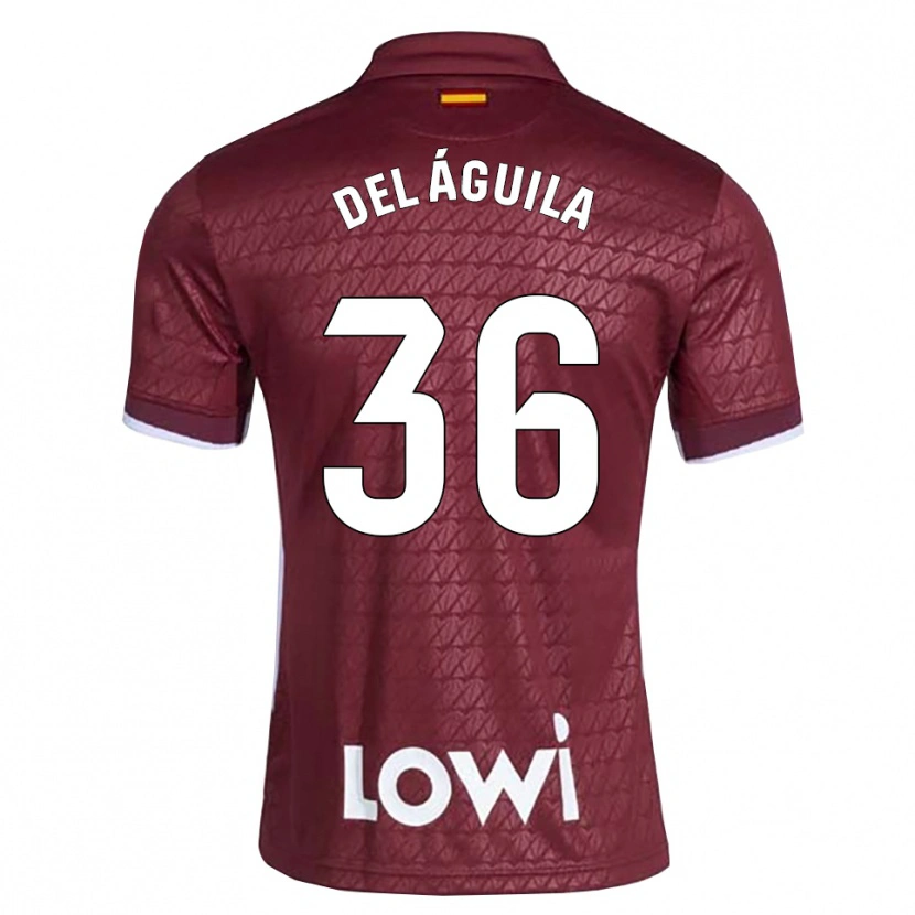 Danxen Mulher Camisola Ángel Del Águila #36 Vermelho Escuro Branco Alternativa 2026/27 Camisa