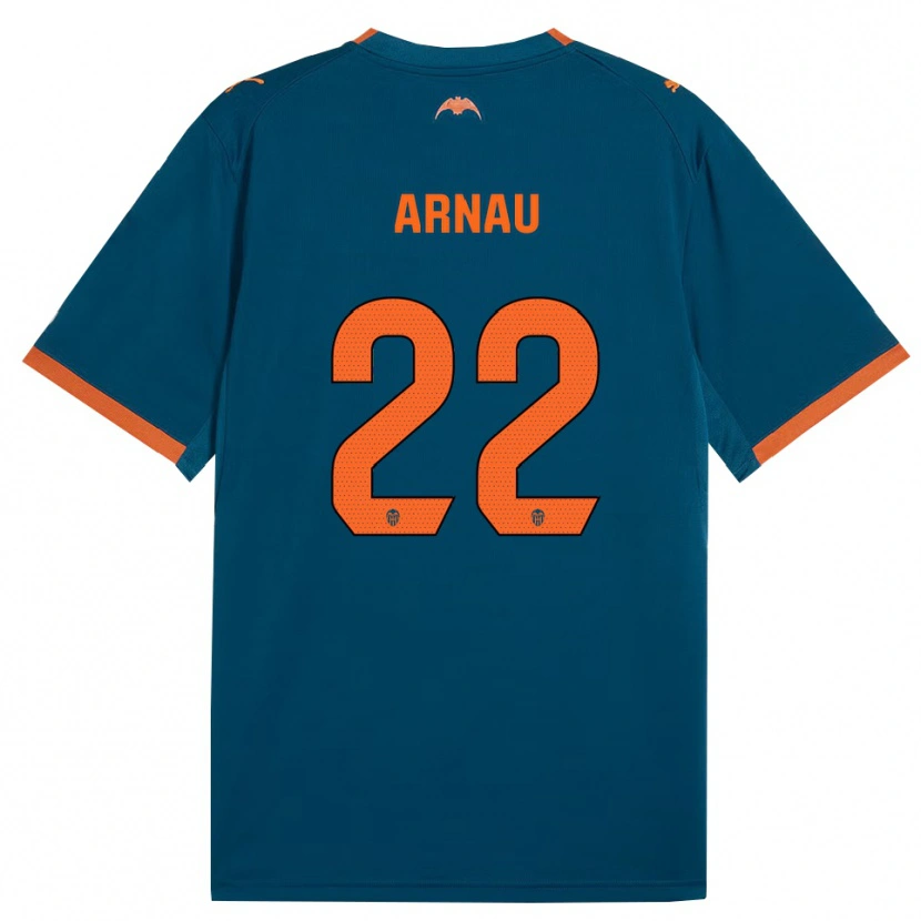 Danxen Mulher Camisola Arnau Martínez #22 Azul Aço Laranja Alternativa 2026/27 Camisa