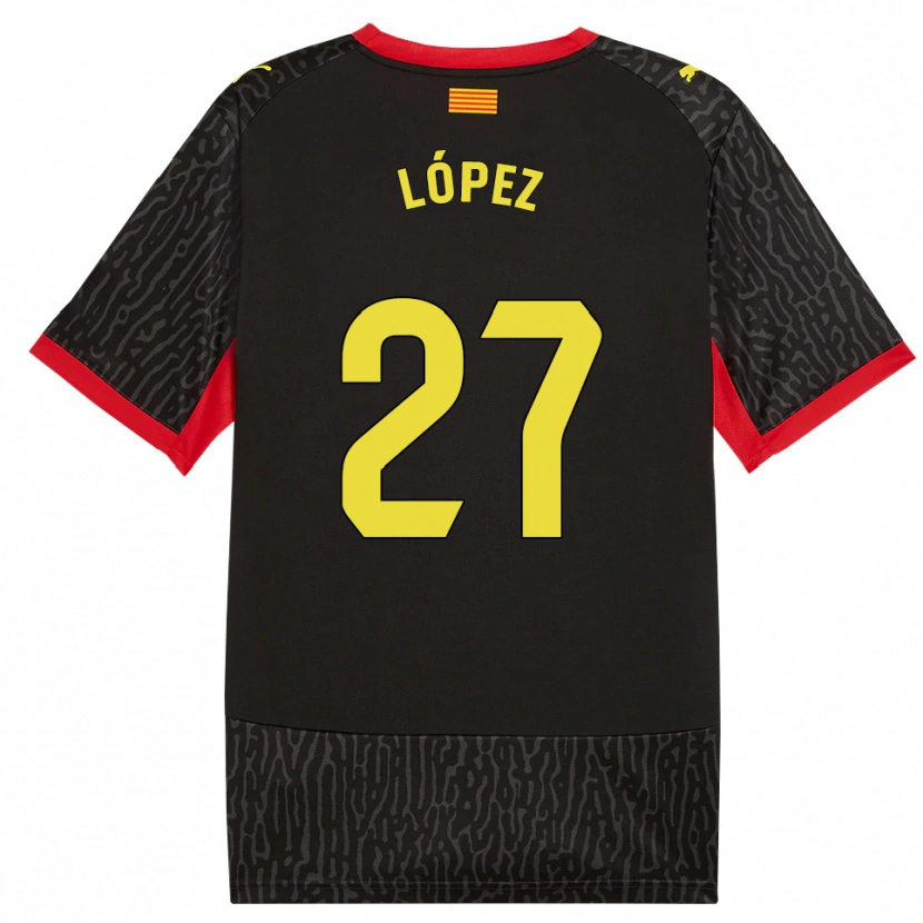 Danxen Mulher Camisola Toni López #27 Preto Amarelo Vermelho Alternativa 2026/27 Camisa