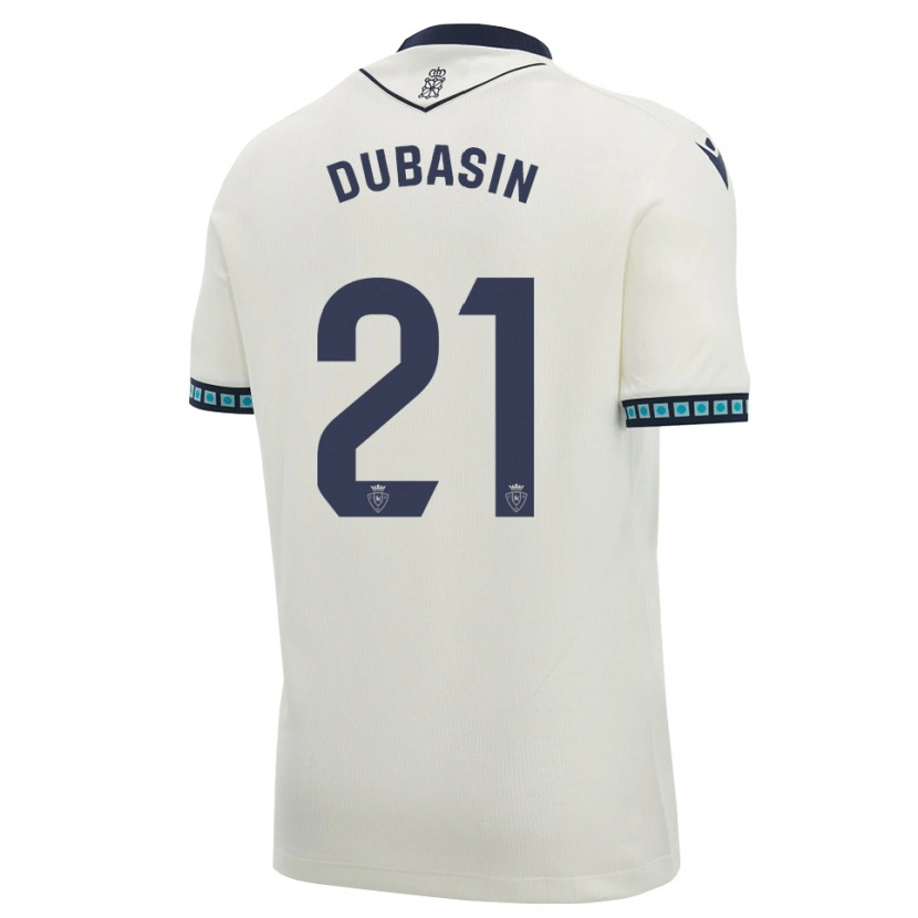 Danxen Mulher Camisola Jonathan Dubasin #21 Branco Preto Azul Céu Claro Alternativa 2026/27 Camisa