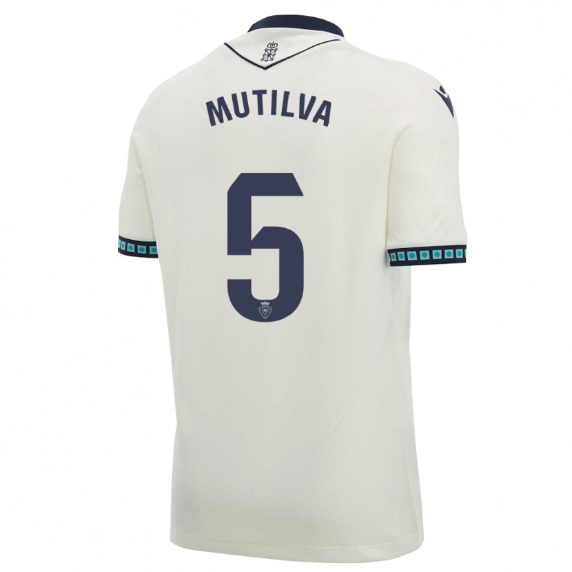 Danxen Mulher Camisola Christian Mutilva #5 Branco Preto Azul Céu Claro Alternativa 2026/27 Camisa