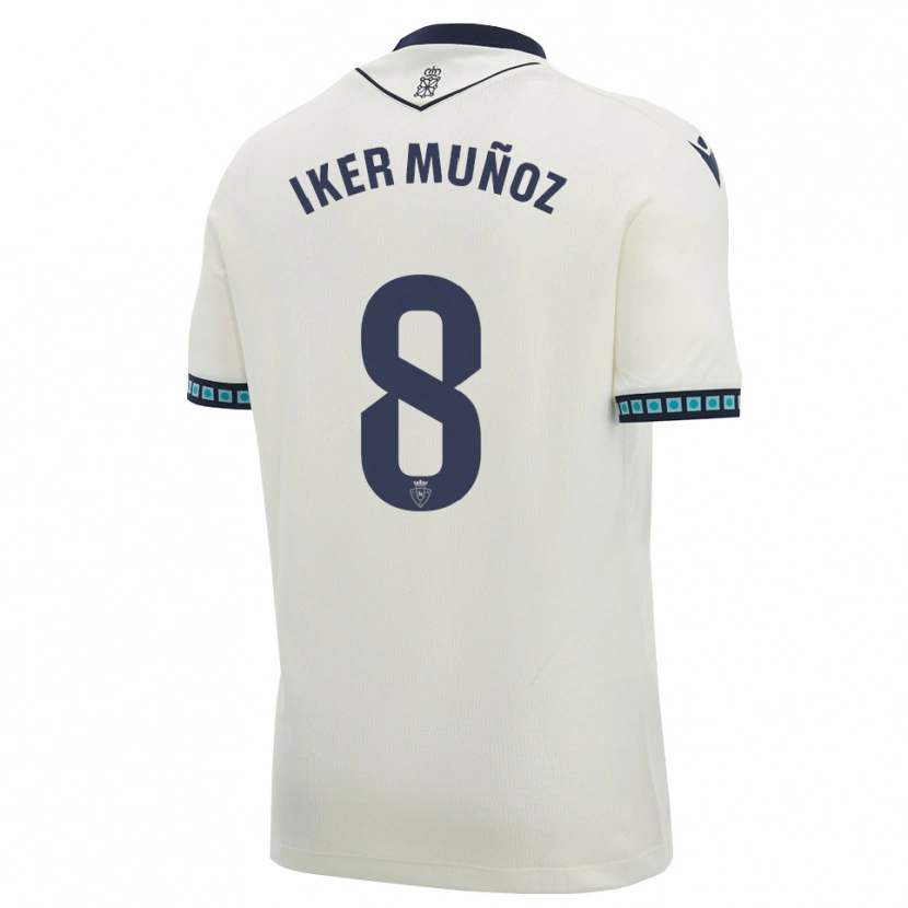 Danxen Mulher Camisola Iker Muñoz #8 Branco Preto Azul Céu Claro Alternativa 2026/27 Camisa