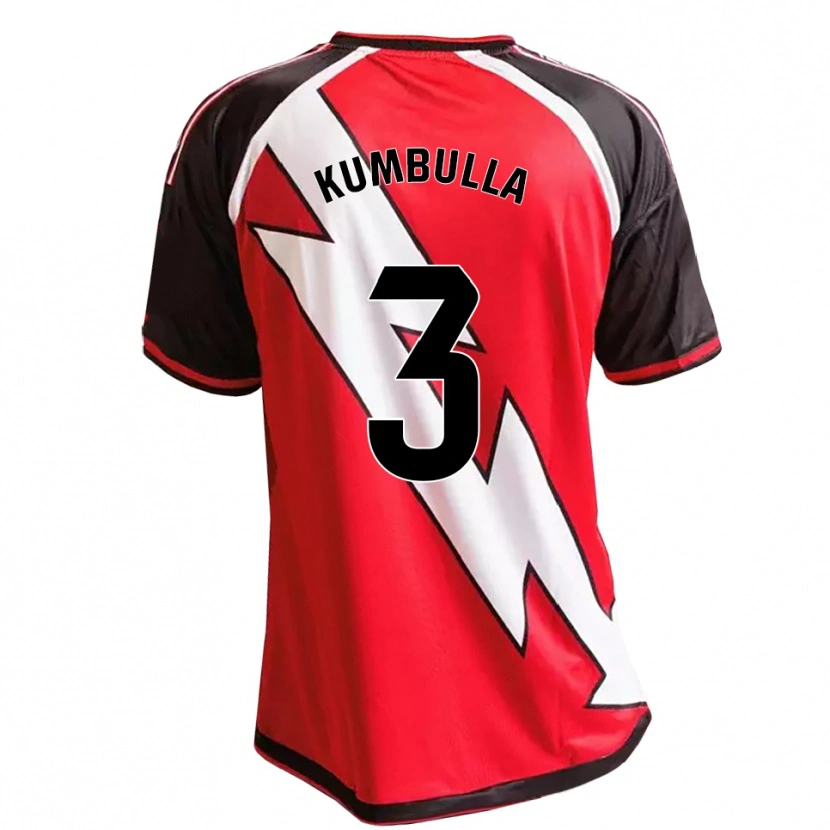 Danxen Mulher Camisola Marash Kumbulla #3 Vermelho Preto Branco Alternativa 2026/27 Camisa