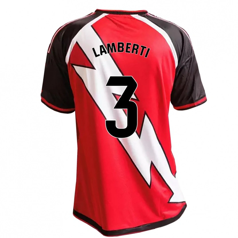 Danxen Mulher Camisola Luca Lamberti #3 Vermelho Preto Branco Alternativa 2026/27 Camisa