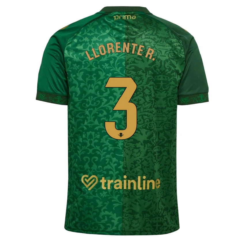 Danxen Mulher Camisola Diego Llorente #3 Verde Floresta Dourado Escuro Alternativa 2026/27 Camisa