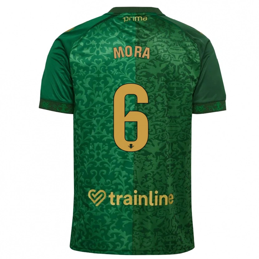 Danxen Mulher Camisola Marcos Mora #6 Verde Floresta Dourado Escuro Alternativa 2026/27 Camisa