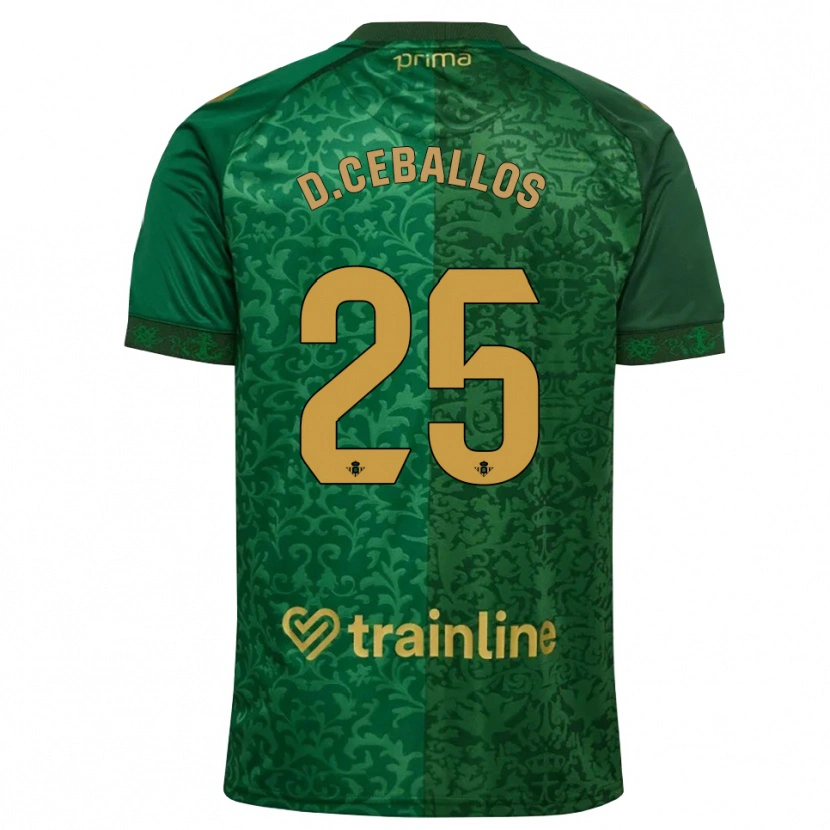 Danxen Mulher Camisola Dani Ceballos #25 Verde Floresta Dourado Escuro Alternativa 2026/27 Camisa