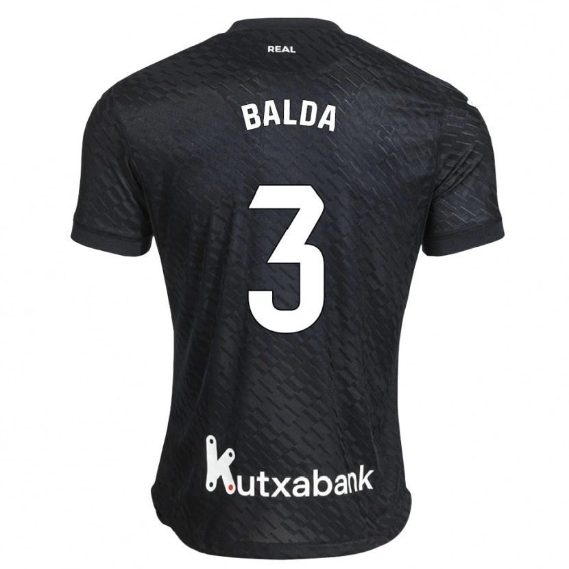 Danxen Mulher Camisola Jon Balda #3 Preto Branco Alternativa 2026/27 Camisa