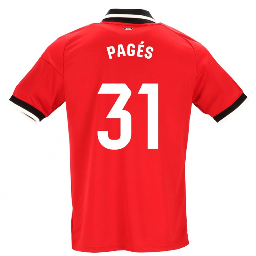Danxen Mulher Camisola Lukas Pagés #31 Preto Branco Vermelho Alternativa 2026/27 Camisa