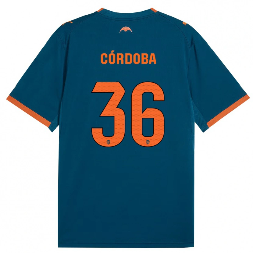 Danxen Mulher Camisola Iker Córdoba #36 Azul Aço Laranja Alternativa 2026/27 Camisa