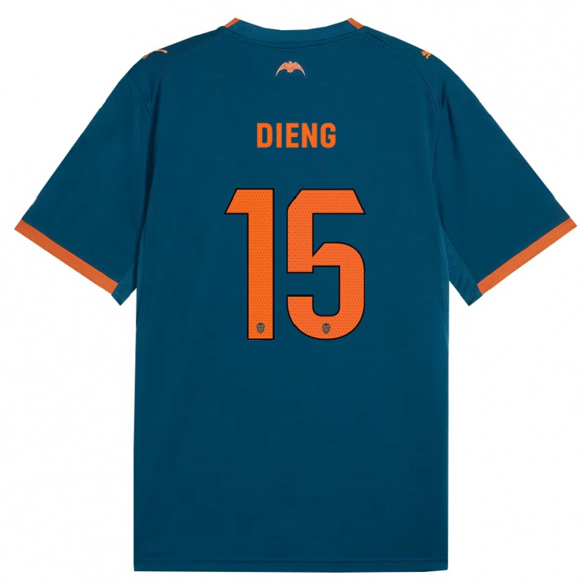 Danxen Mulher Camisola Aliou Dieng #15 Azul Aço Laranja Alternativa 2026/27 Camisa