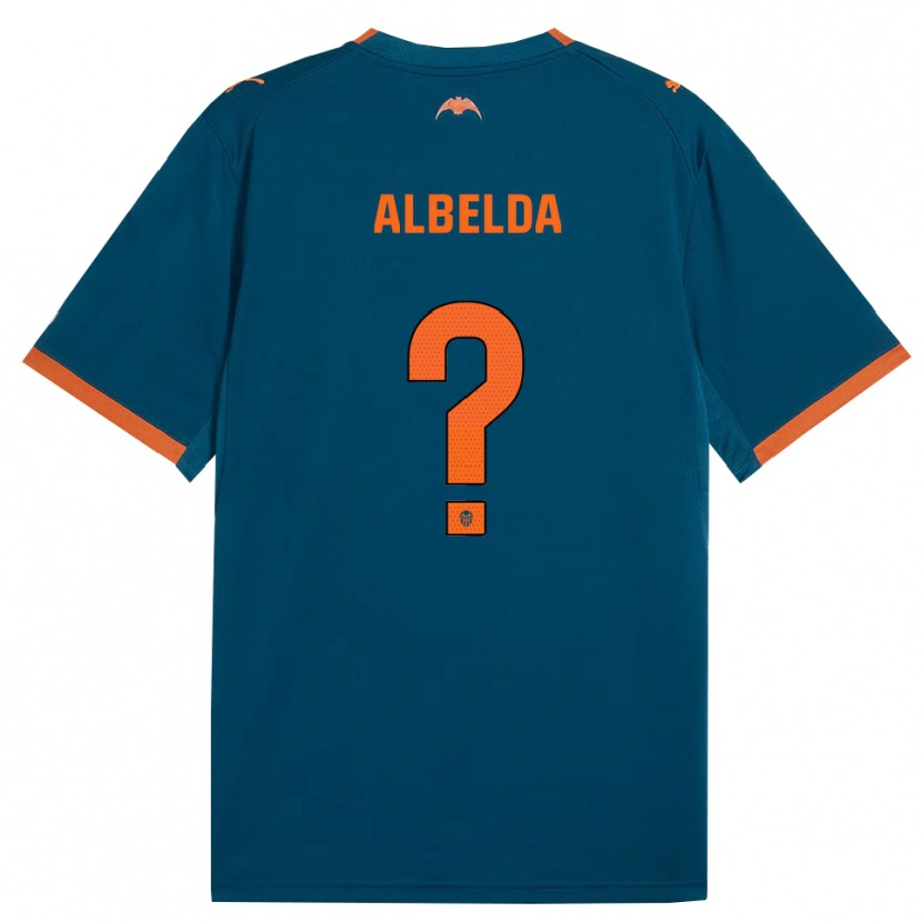 Danxen Mulher Camisola David Albelda #0 Azul Aço Laranja Alternativa 2026/27 Camisa