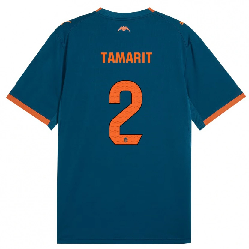 Danxen Mulher Camisola Sara Tamarit #2 Azul Aço Laranja Alternativa 2026/27 Camisa