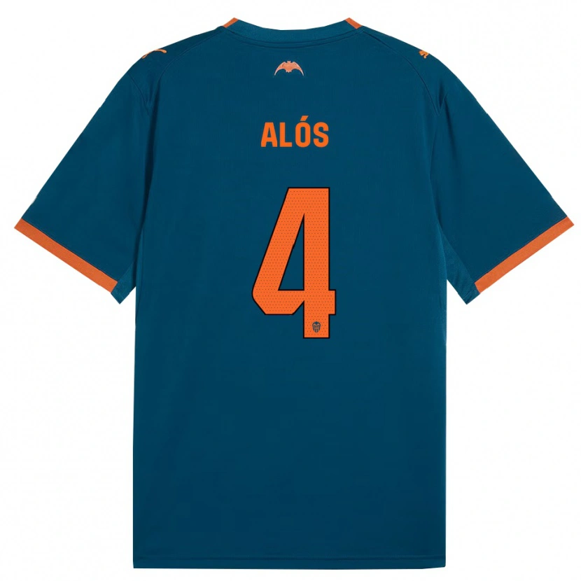 Danxen Mulher Camisola Carlos Alós #4 Azul Aço Laranja Alternativa 2026/27 Camisa