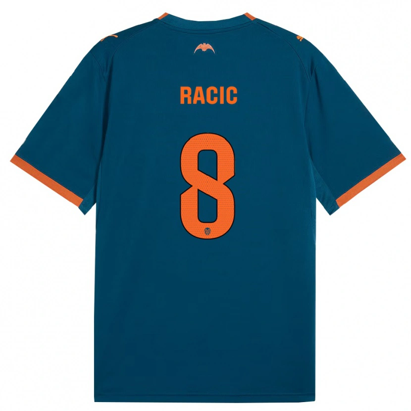 Danxen Mulher Camisola Uros Racic #8 Azul Aço Laranja Alternativa 2026/27 Camisa