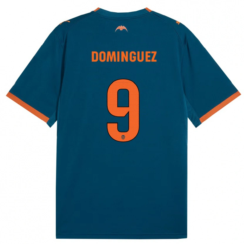 Danxen Mulher Camisola Mario Dominguez #9 Azul Aço Laranja Alternativa 2026/27 Camisa