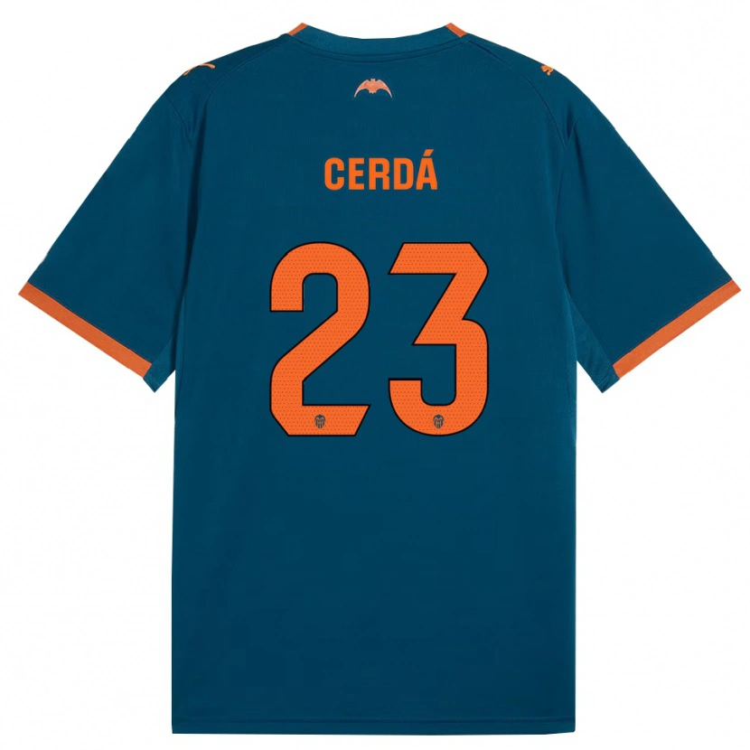 Danxen Mulher Camisola Alex Cerdá #23 Azul Aço Laranja Alternativa 2026/27 Camisa