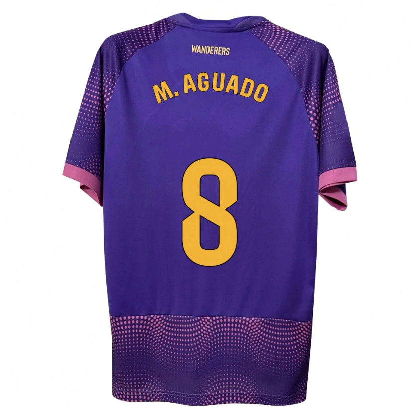 Danxen Mulher Camisola Marc Aguado #8 Branco Rosa Roxo Alternativa 2026/27 Camisa