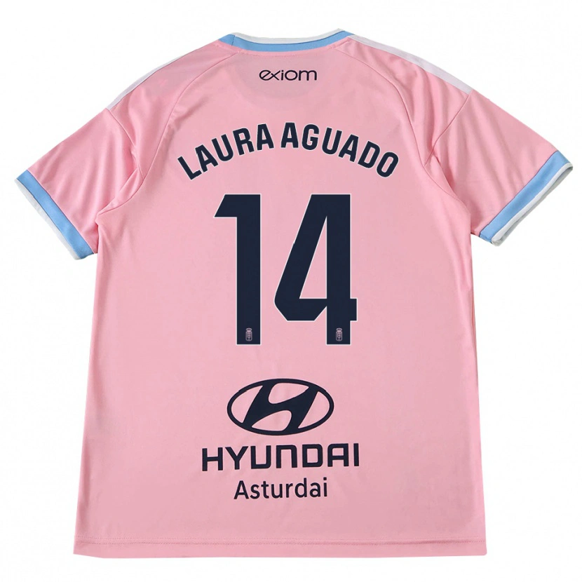 Danxen Mulher Camisola Laura Aguado #14 Azul Centáurea Rosa Alternativa 2026/27 Camisa