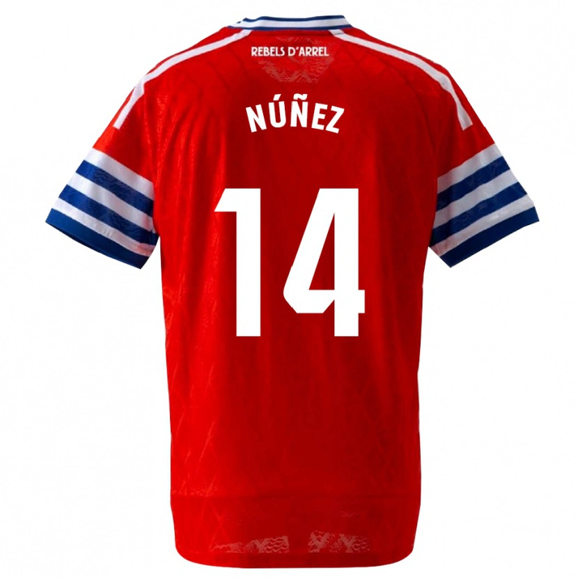 Danxen Mulher Camisola Unai Núñez #14 Azul Real Vermelho Alternativa 2026/27 Camisa
