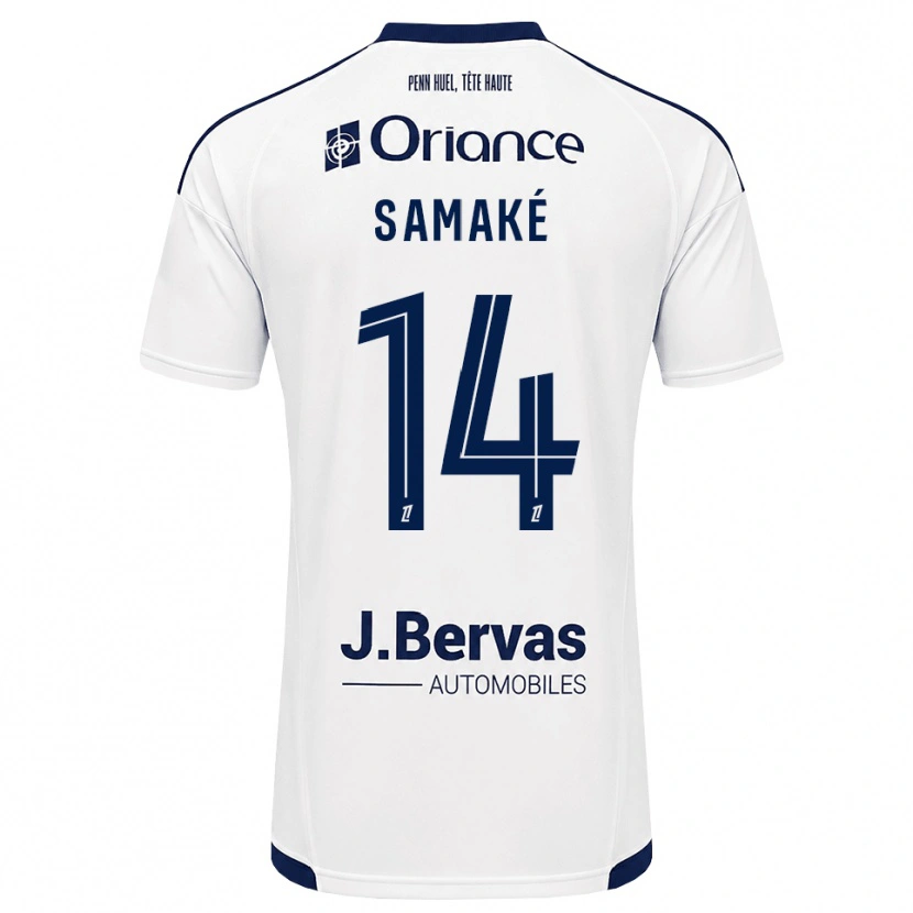 Danxen Mulher Camisola Abdoul Samaké #14 Azul Marinho Branco Alternativa 2026/27 Camisa