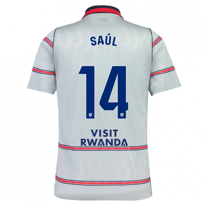 Danxen Mulher Camisola Saúl Fernández #14 Cinza Vermelho Azul Marinho Terceiro 2026/27 Camisa
