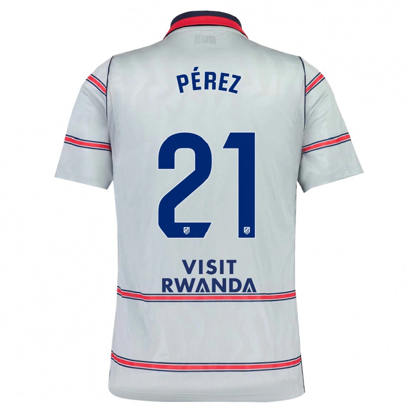 Danxen Mulher Camisola Diego Pérez #21 Cinza Vermelho Azul Marinho Terceiro 2026/27 Camisa