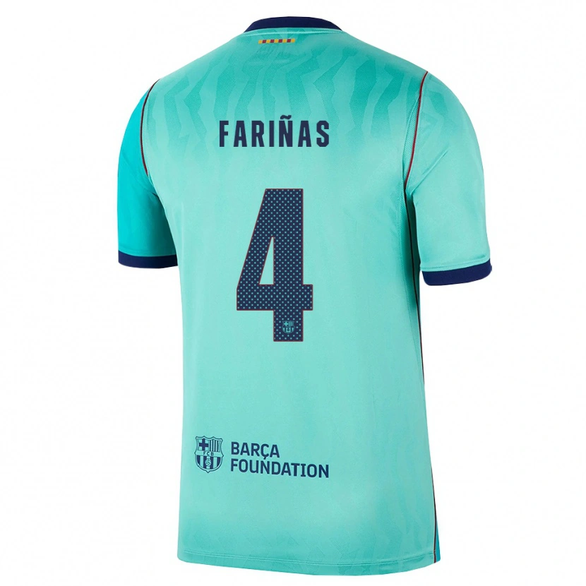 Danxen Mulher Camisola Brian Fariñas #4 Água Turquesa Escura Azul Real Terceiro 2026/27 Camisa