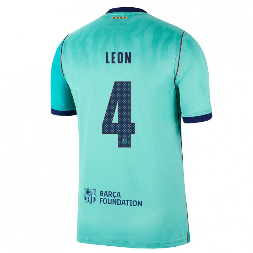 Danxen Mulher Camisola Maria Pilar Leon #4 Água Turquesa Escura Azul Real Terceiro 2026/27 Camisa