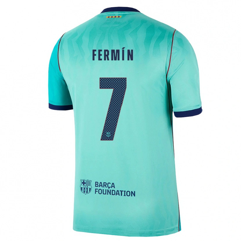 Danxen Mulher Camisola Fermín López #7 Água Turquesa Escura Azul Real Terceiro 2026/27 Camisa