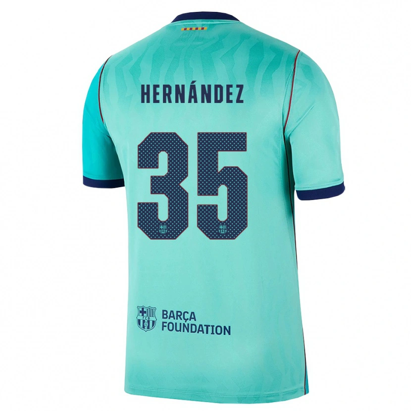 Danxen Mulher Camisola Joni Hernández #35 Água Turquesa Escura Azul Real Terceiro 2026/27 Camisa