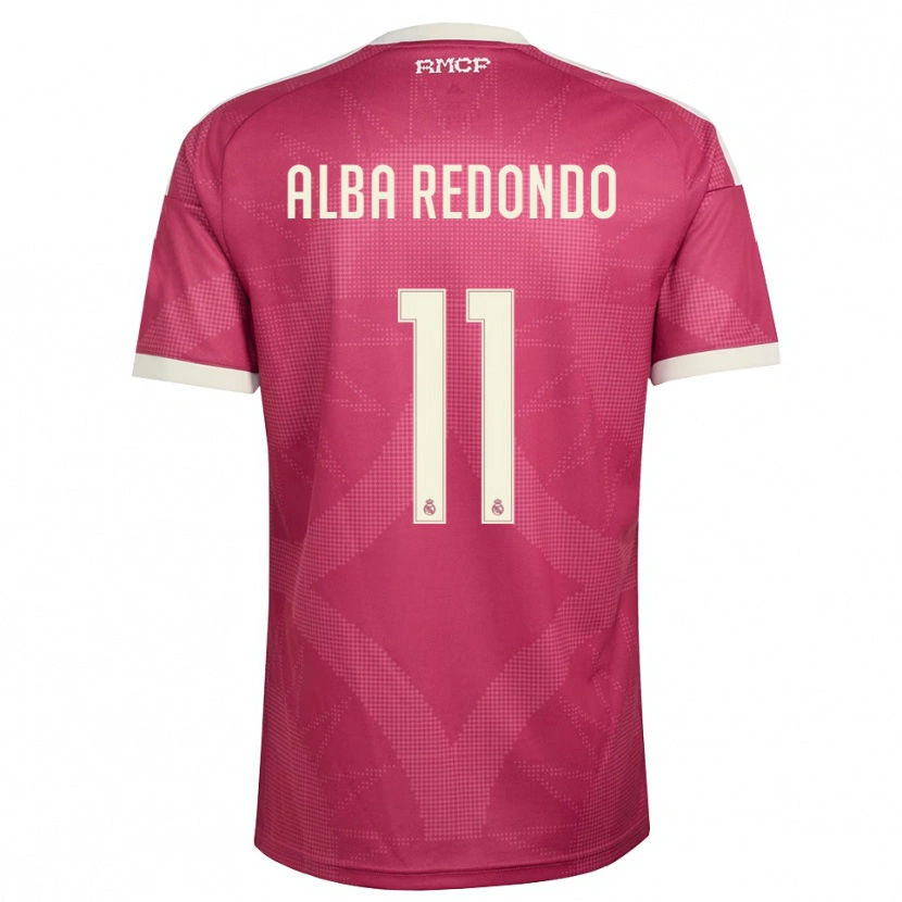 Danxen Mulher Camisola Alba Redondo #11 Vermelho Pálido Violeta Branco Terceiro 2026/27 Camisa