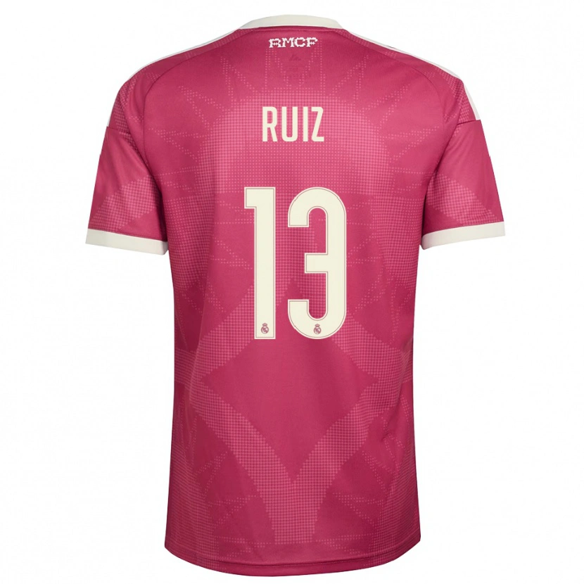 Danxen Mulher Camisola Guillermo Ruiz #13 Vermelho Pálido Violeta Branco Terceiro 2026/27 Camisa