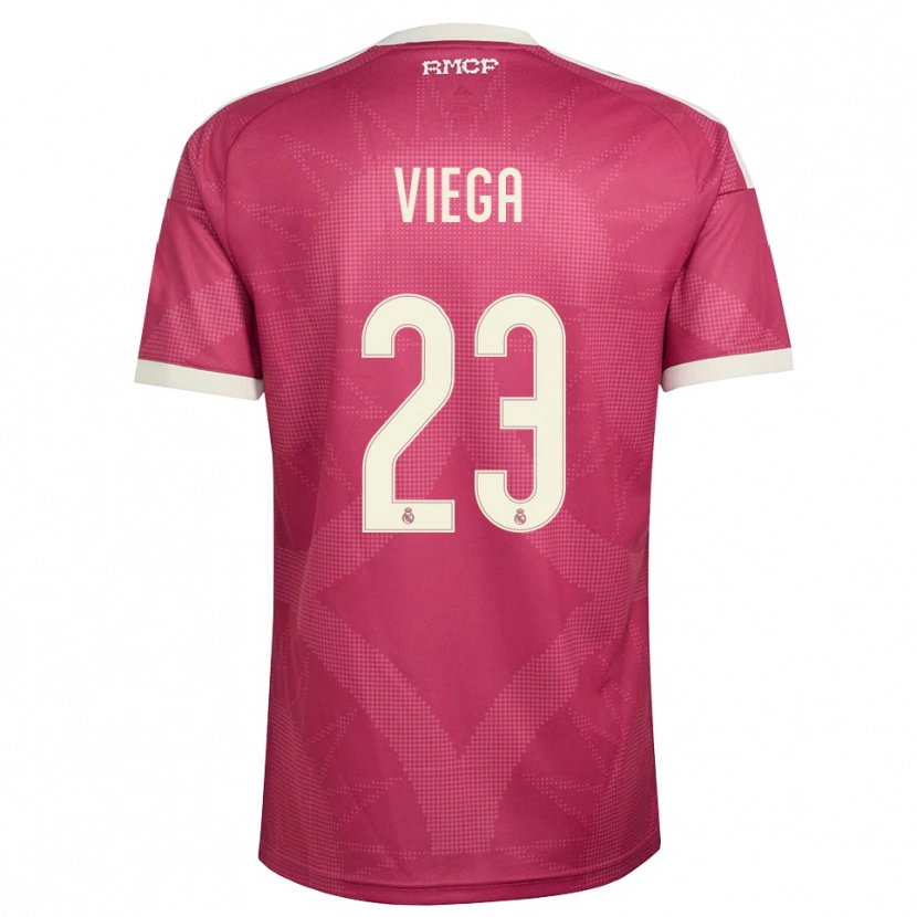 Danxen Mulher Camisola Marcos Viega #23 Vermelho Pálido Violeta Branco Terceiro 2026/27 Camisa