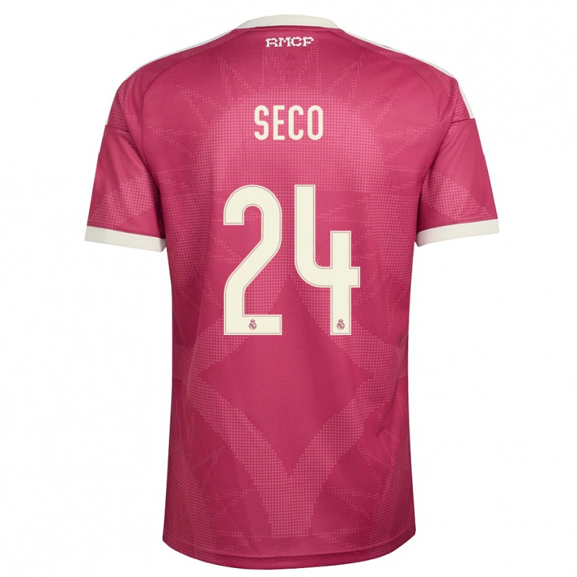 Danxen Mulher Camisola Ferran Seco #24 Vermelho Pálido Violeta Branco Terceiro 2026/27 Camisa