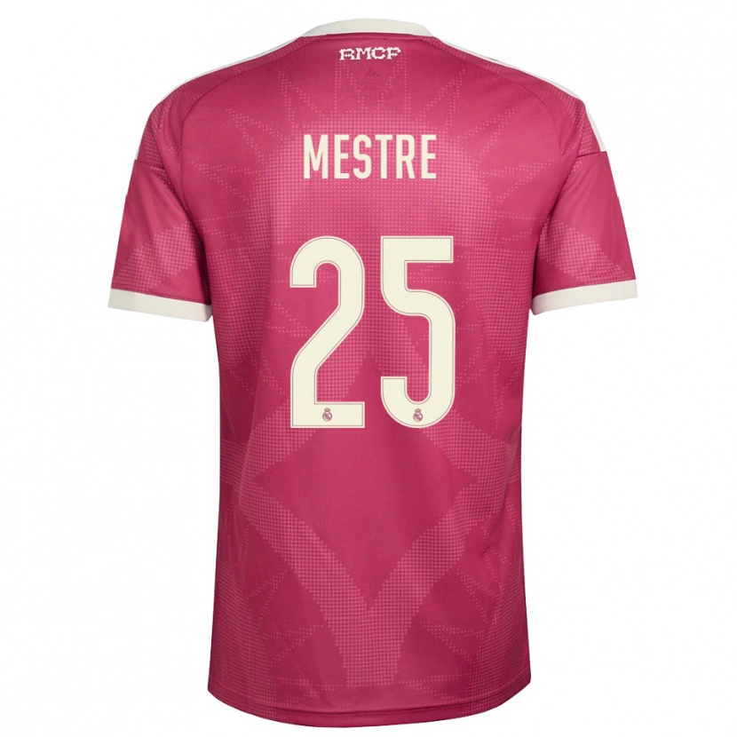 Danxen Mulher Camisola Sergio Mestre #25 Vermelho Pálido Violeta Branco Terceiro 2026/27 Camisa