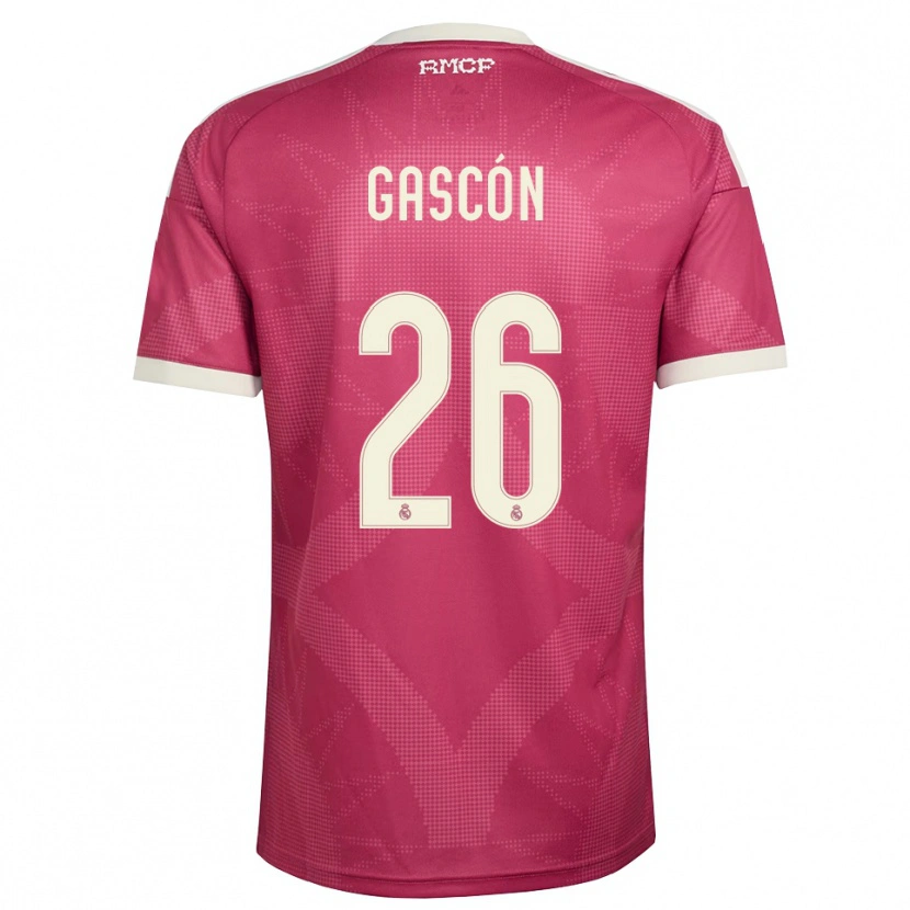 Danxen Mulher Camisola Ignacio Gascón #26 Vermelho Pálido Violeta Branco Terceiro 2026/27 Camisa