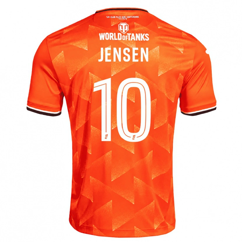 Danxen Criança Camisola Isak Jensen #10 Laranja Branco Preto Principal 2026/27 Camisa