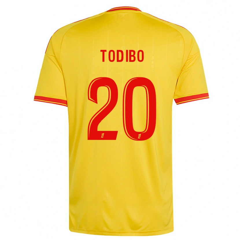 Danxen Criança Camisola Jean-Clair Todibo #20 Dourado Laranja Vermelho Principal 2026/27 Camisa