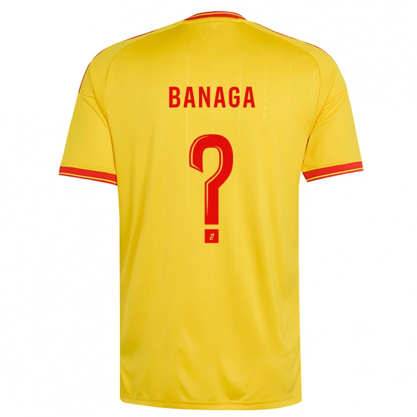 Danxen Criança Camisola Mathéssendé Baud Banaga #0 Dourado Laranja Vermelho Principal 2026/27 Camisa