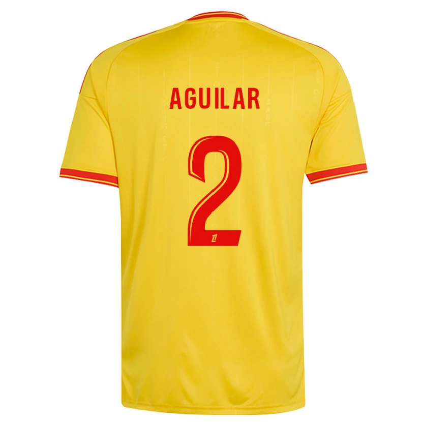 Danxen Criança Camisola Ruben Aguilar #2 Dourado Laranja Vermelho Principal 2026/27 Camisa