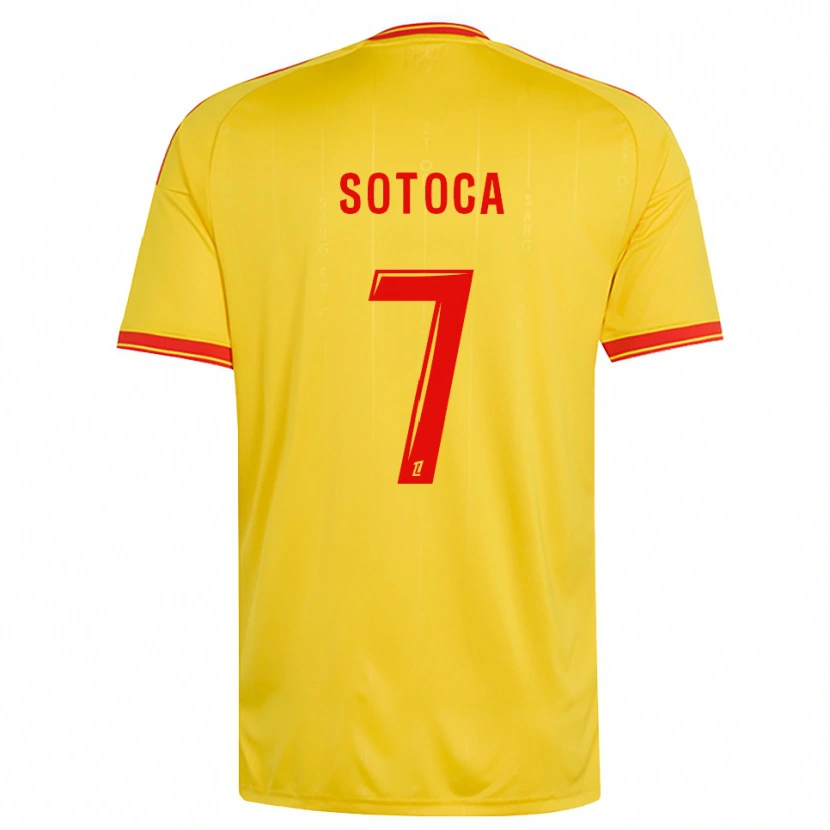 Danxen Criança Camisola Florian Sotoca #7 Dourado Laranja Vermelho Principal 2026/27 Camisa