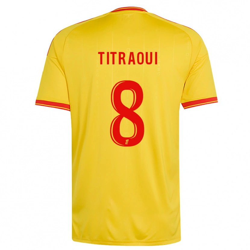 Danxen Criança Camisola Yacine Titraoui #8 Dourado Laranja Vermelho Principal 2026/27 Camisa