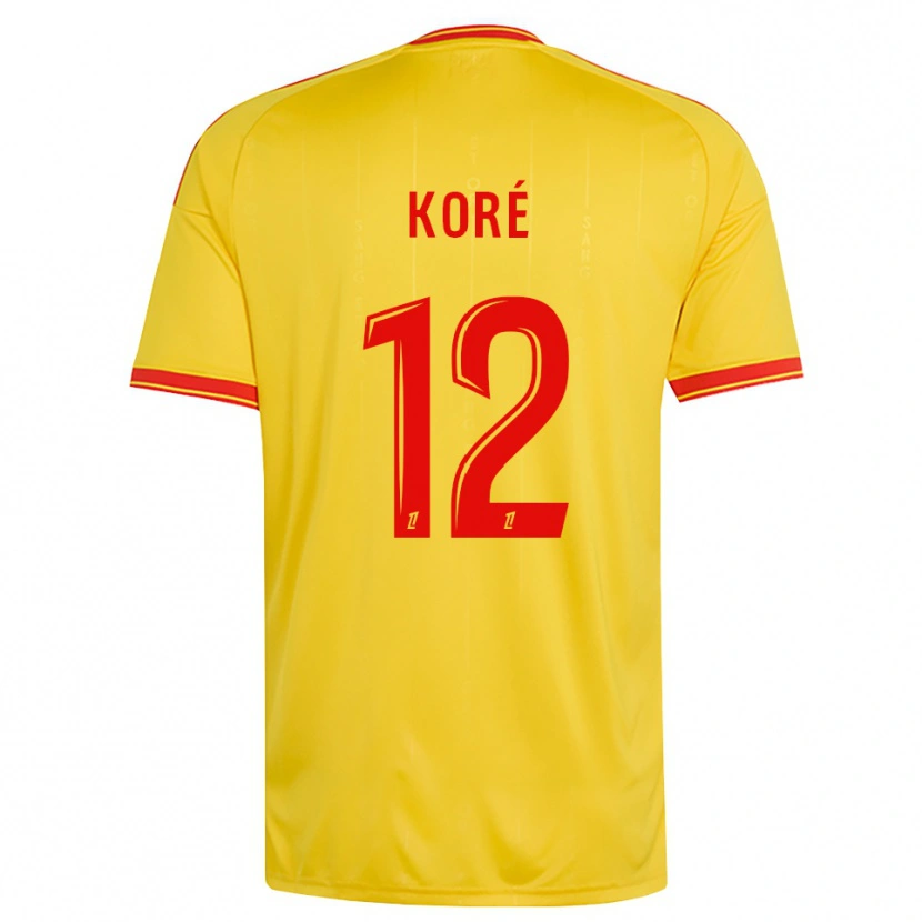 Danxen Criança Camisola Mathis Koré #12 Dourado Laranja Vermelho Principal 2026/27 Camisa
