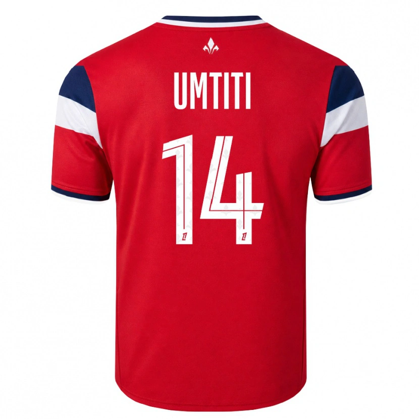 Danxen Criança Camisola Samuel Umtiti #14 Vermelho Branco Azul Real Principal 2026/27 Camisa