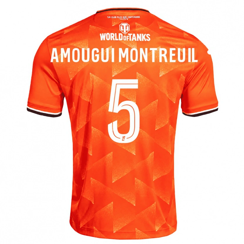 Danxen Criança Camisola Maceo Amougui Montreuil #5 Laranja Branco Preto Principal 2026/27 Camisa