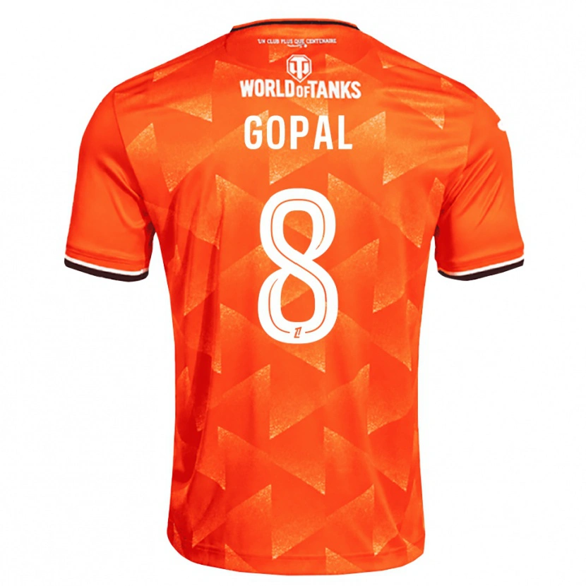 Danxen Criança Camisola Julie Gopal #8 Laranja Branco Preto Principal 2026/27 Camisa